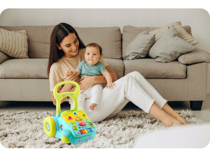 Antemergator 2 in 1 cu diverse activitati si muzica Ricokids RK-744 - Turcoaz