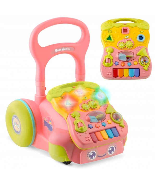 Antemergator 2 in 1 cu diverse activitati si muzica Ricokids RK-744 - Roz
