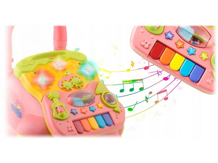 Antemergator 2 in 1 cu diverse activitati si muzica Ricokids RK-744 - Roz