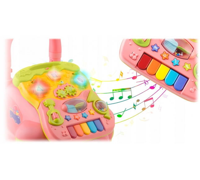 Antemergator 2 in 1 cu diverse activitati si muzica Ricokids RK-744 - Roz