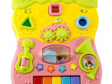 Antemergator 2 in 1 cu diverse activitati si muzica Ricokids RK-744 - Roz