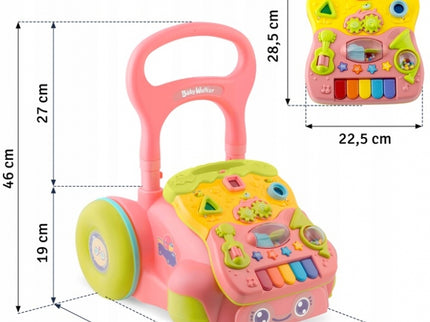Antemergator 2 in 1 cu diverse activitati si muzica Ricokids RK-744 - Roz