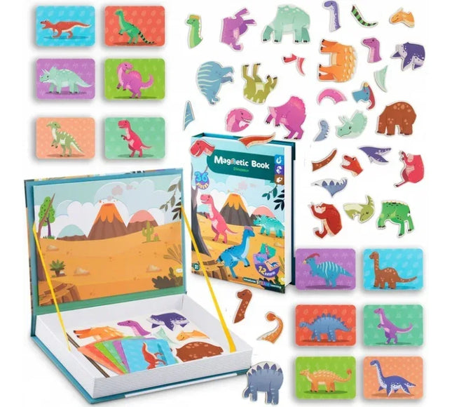 Carte magnetica tip puzzle Lumea Dinozaurilor Ricokids RK-770 - Bebeboo - Totul pentru copii. Jucării, Hăinuțe, Perne, Mobilier, Textile