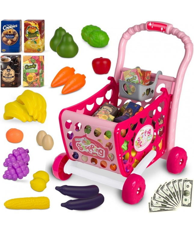 Cos de cumparaturi cu accesorii incluse Ricokids 773401 - Roz