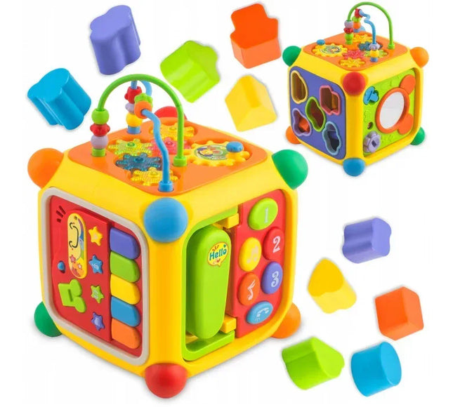 Cub educational cu blocuri, sunete si diverse activitati Ricokids RK-747 - Bebeboo - Totul pentru copii. Jucării, Hăinuțe, Perne, Mobilier, Textile