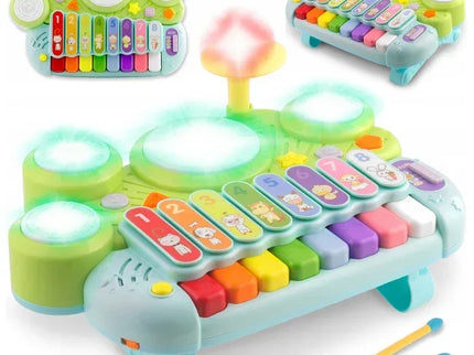 Jucarie educativa cu xilofon, pian, tobe si lumini Ricokids RK-751 - Bebeboo - Totul pentru copii. Jucării, Hăinuțe, Perne, Mobilier, Textile