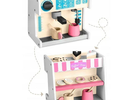Jucarie interactiva din lemn, coffee shop, Ricokids 785101 - Alb - Bebeboo - Totul pentru copii. Jucării, Hăinuțe, Perne, Mobilier, Textile