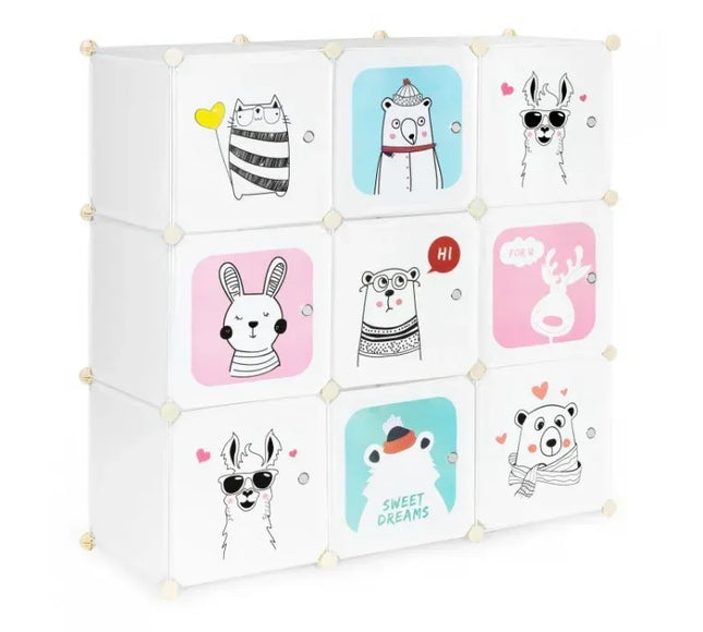 Raft modular cu 9 compartimente pentru camera copilului Ecotoys 09B - Bebeboo - Totul pentru copii. Jucării, Hăinuțe, Perne, Mobilier, Textile