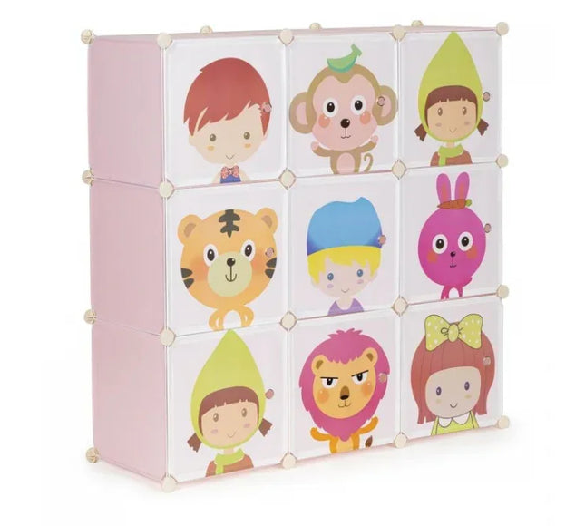 Raft modular cu 9 compartimente pentru camera copilului Ecotoys 09E - Bebeboo - Totul pentru copii. Jucării, Hăinuțe, Perne, Mobilier, Textile