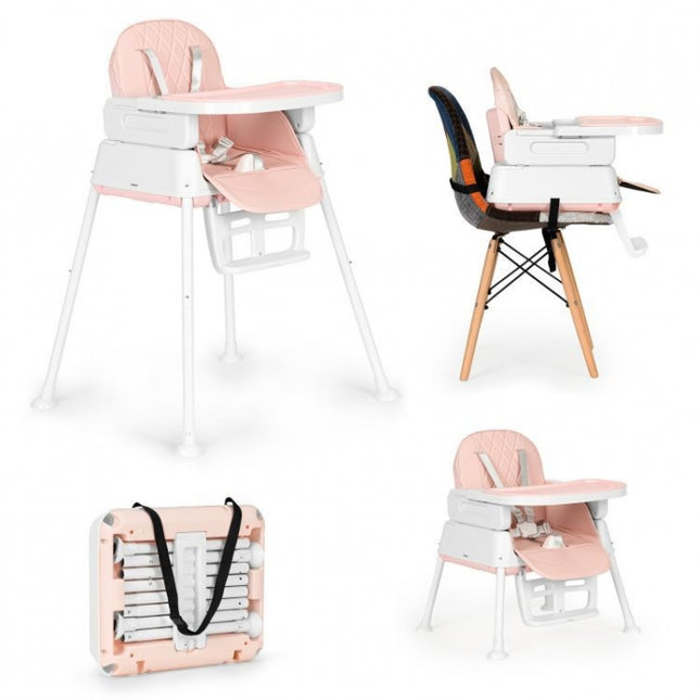 Scaun de masa 3 in 1 pentru copii Ecotoys HA-009 - Roz