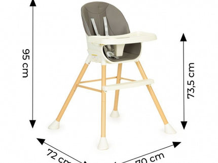 Scaun de masa 2 in 1 pentru copii Ecotoys HA-018 - Gri
