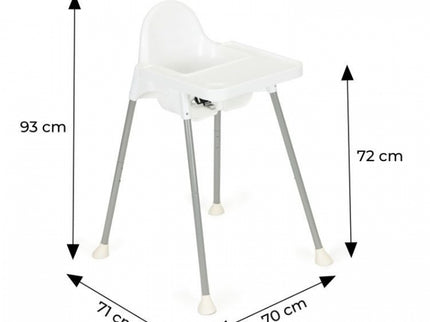 Scaun de masa 2 in 1 pentru copii Ecotoys HA-007 - Alb