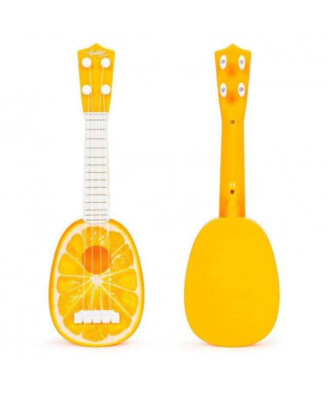 Chitara ukulele pentru copii cu 4 corzi Ecotoys MJ030 - Portocala