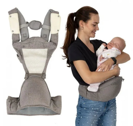 Marsupiu multifunctional pentru copii, 0-35 luni, Ecotoys J-BC1601 - Gri - Bebeboo - Totul pentru copii. Jucării, Hăinuțe, Perne, Mobilier, Textile