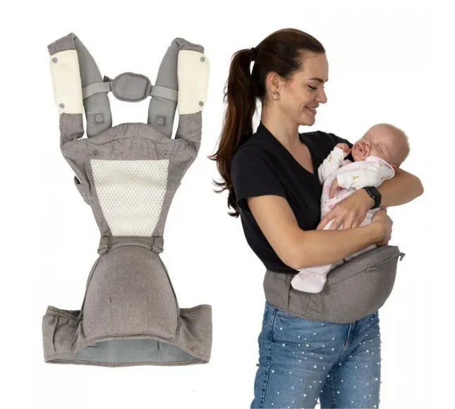 Marsupiu multifunctional pentru copii, 0-35 luni, Ecotoys J-BC1601 - Gri - Bebeboo - Totul pentru copii. Jucării, Hăinuțe, Perne, Mobilier, Textile