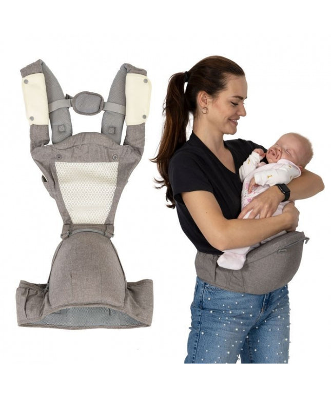 Marsupiu multifunctional pentru copii, 0-35 luni, Ecotoys J-BC1601 - Gri