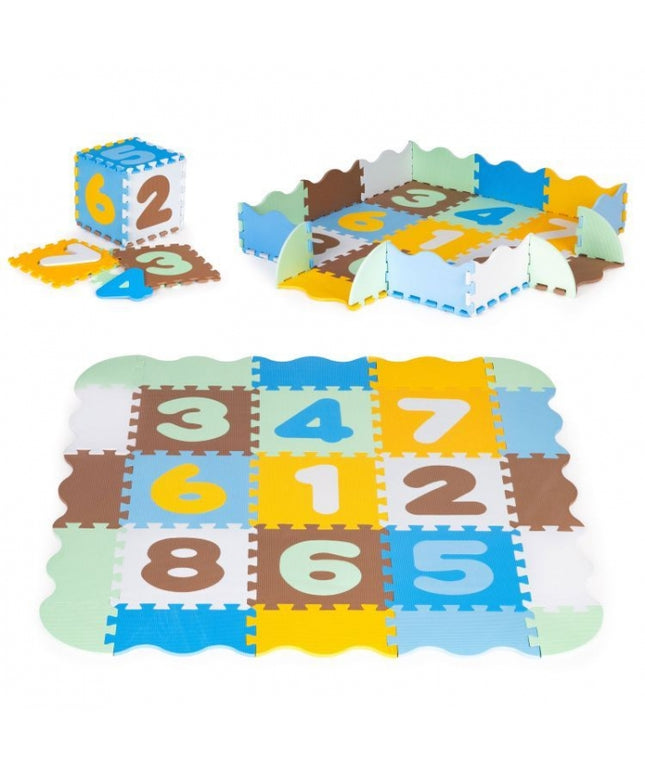 Salteluta de joaca tip puzzle cu pereti, 25 elemente, Ecotoys 3255 - Multicolor