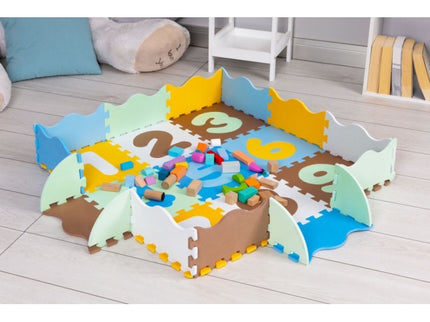 Salteluta de joaca tip puzzle cu pereti, 25 elemente, Ecotoys 3255 - Multicolor