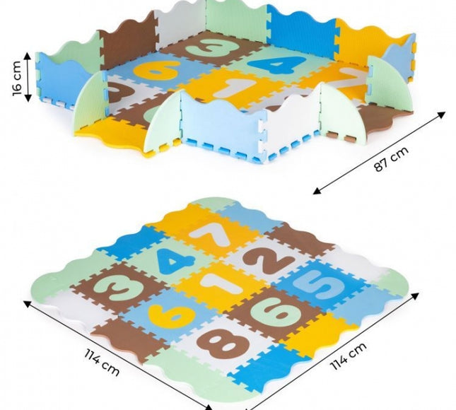 Salteluta de joaca tip puzzle cu pereti, 25 elemente, Ecotoys 3255 - Multicolor