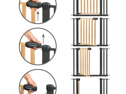 Poarta de siguranta 74-105 cm Kidwell Trasti - Negru