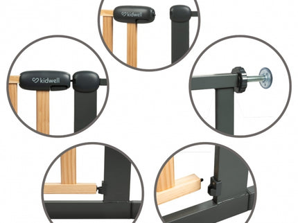 Poarta de siguranta 74-105 cm Kidwell Trasti - Negru