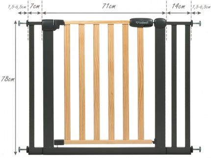 Poarta de siguranta 74-105 cm Kidwell Trasti - Negru