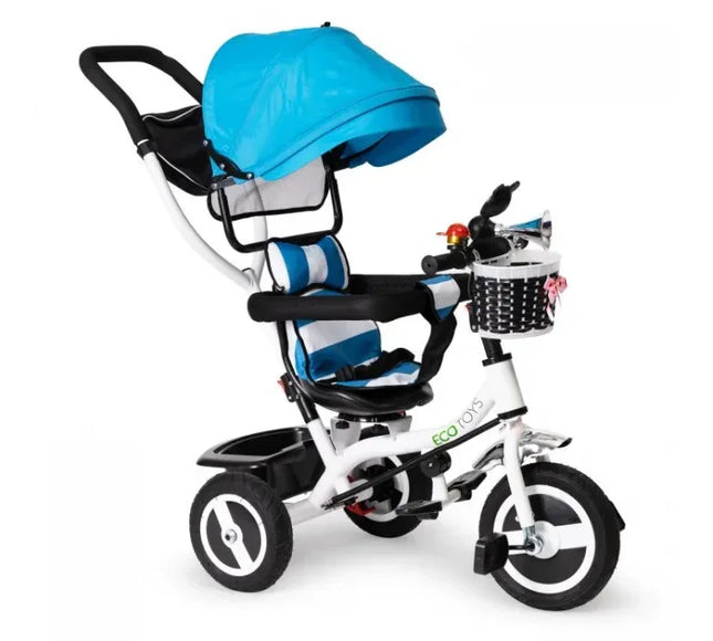 Tricicleta cu sezut rotativ Ecotoys JM-066-9L - Albastra - Bebeboo - Totul pentru copii. Jucării, Hăinuțe, Perne, Mobilier, Textile