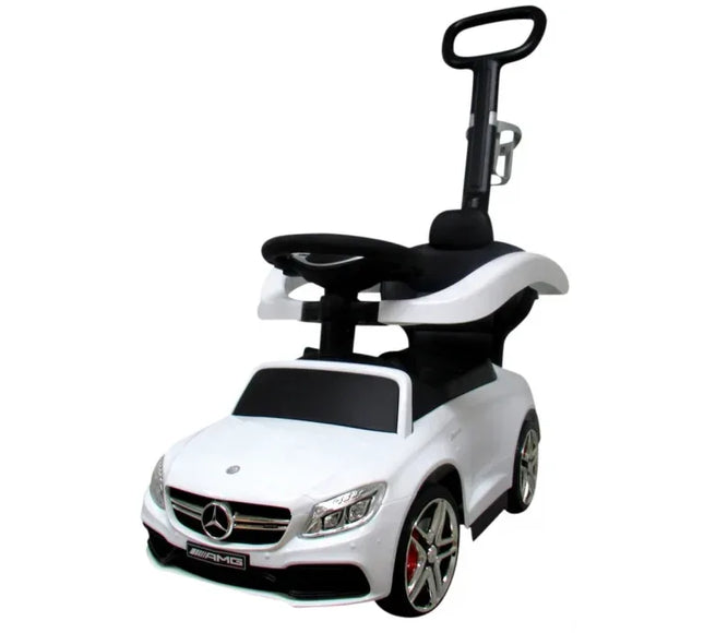 Masinuta de impins Mercedes C63 AMG R-Sport - Alb - Bebeboo - Totul pentru copii. Jucării, Hăinuțe, Perne, Mobilier, Textile