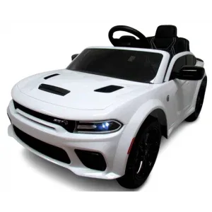 Masinuta electrica cu telecomanda, roti EVA, varsta 1-5 ani, putere 90W, 107x68x53 cm, DODGE SRT R-Sport - Alb - Bebeboo - Totul pentru copii. Jucării, Hăinuțe, Perne, Mobilier, Textile