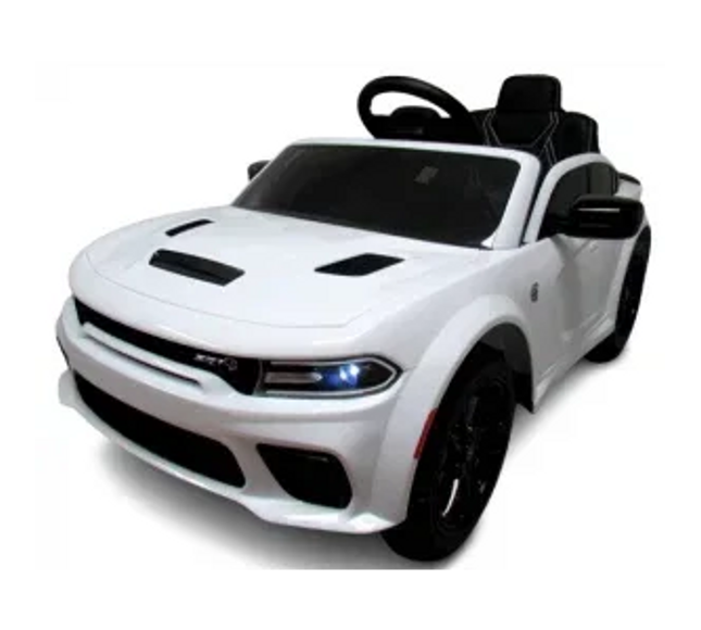 Masinuta electrica cu telecomanda, roti EVA, varsta 1-5 ani, putere 90W, 107x68x53 cm, DODGE SRT R-Sport - Alb - Bebeboo - Totul pentru copii. Jucării, Hăinuțe, Perne, Mobilier, Textile