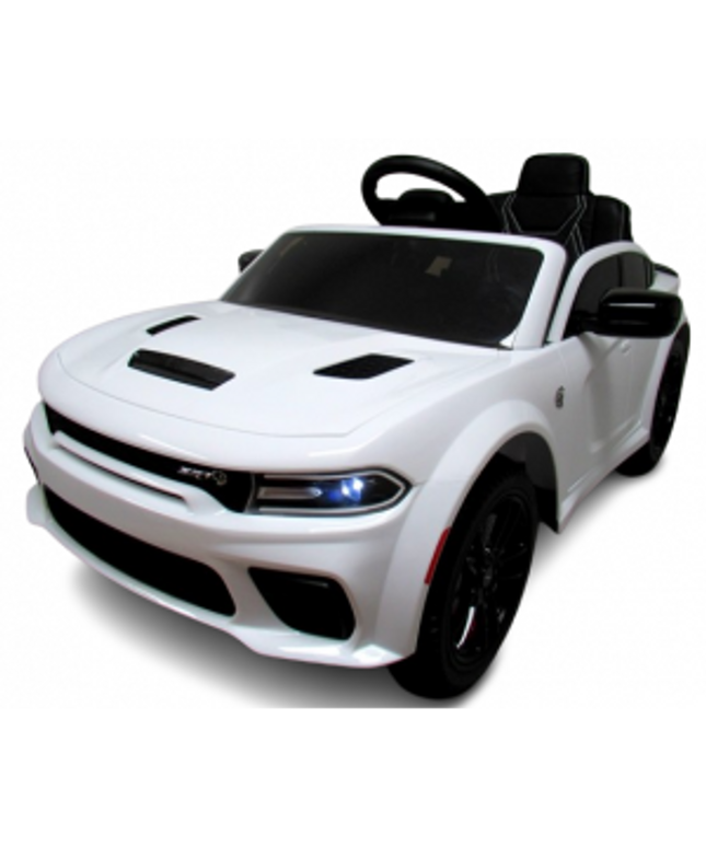Masinuta electrica cu telecomanda, roti EVA, varsta 1-5 ani, putere 90W, 107x68x53 cm, DODGE SRT R-Sport - Alb
