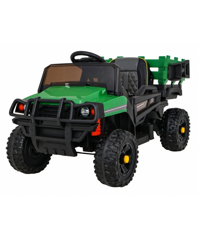 Masinuta electrica cu telecomanda FARMER PICK-UP, roti EVA, scaun tapitat, 116x66x65 cm, putere 70W - Verde