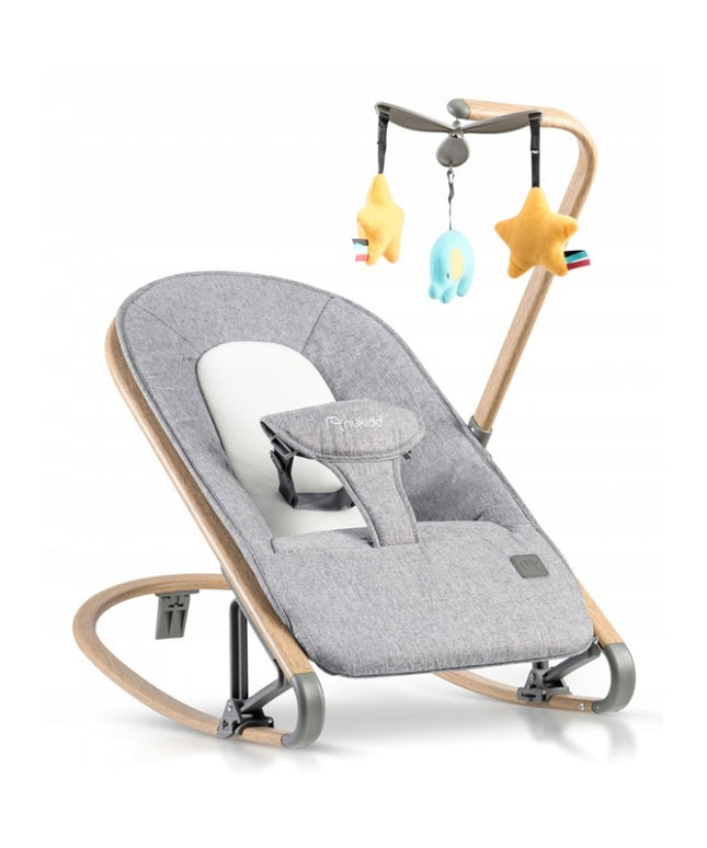 Balansoar pentru copii 2 in 1 cu jucarii, Nukido 705300, Gri