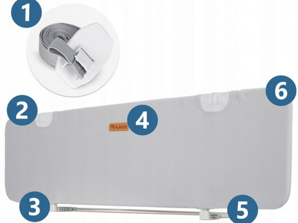 Bariera de protectie pentru pat 120 x 44 x 41 cm Nukido 722500 -Gri
