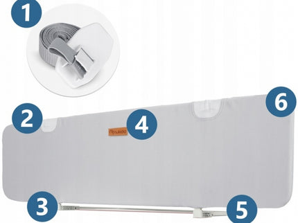 Bariera de protectie pentru pat 150 x 44 x 41 cm Nukido 722600 -Gri