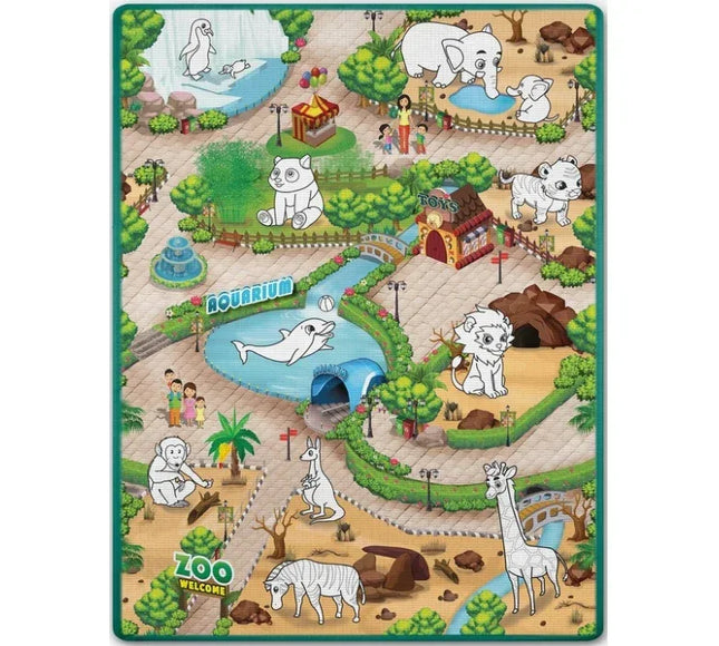 Salteluta de joaca 120 x 92 x 0.3 cm Ricokids RK-343 - Zoo - Bebeboo - Totul pentru copii. Jucării, Hăinuțe, Perne, Mobilier, Textile