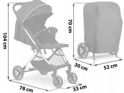 Carucior sport pentru copii, 78 x 33 x 104 cm, Nukido Paseo 716000 - Negru