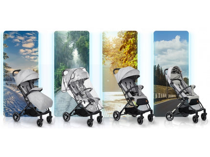 Carucior sport pentru copii, 78 x 33 x 104 cm, Nukido Paseo 716003 - Gri deschis