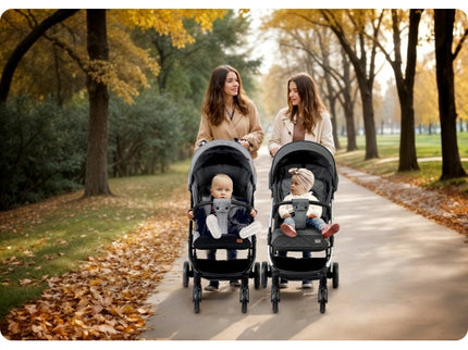 Carucior sport pentru copii, 78 x 33 x 104 cm, Nukido Paseo 716003 - Gri deschis