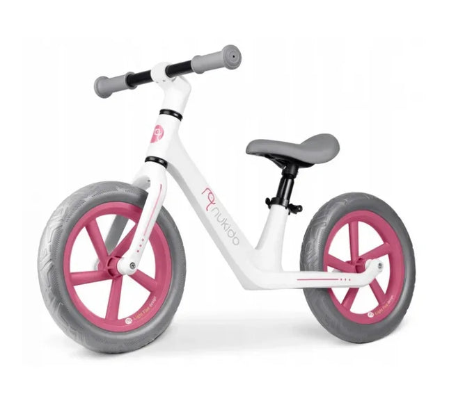 Bicicleta fara pedale pentru copii, 87 x 39 x 54 cm, roti EVA, Light Flee Nukido NK-604 - Roz - Alb - Bebeboo - Totul pentru copii. Jucării, Hăinuțe, Perne, Mobilier, Textile