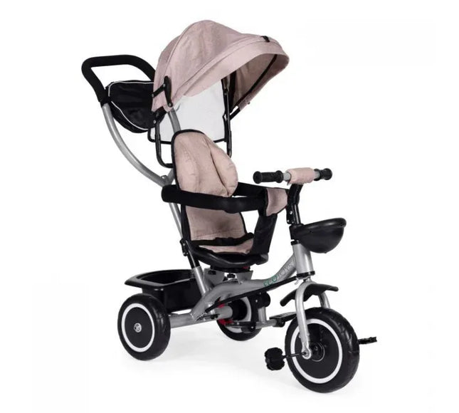 Tricicleta 2 in 1 pentru copii, scaun rotativ 360°, roti din spuma EVA, Ecotoys WQL-066-52 - Bej - Bebeboo - Totul pentru copii. Jucării, Hăinuțe, Perne, Mobilier, Textile