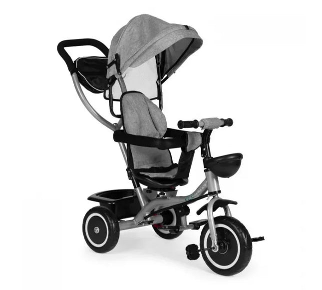 Tricicleta 2 in 1 pentru copii, scaun rotativ 360°, roti din spuma EVA, Ecotoys WQL-066-52 - Gri - Bebeboo - Totul pentru copii. Jucării, Hăinuțe, Perne, Mobilier, Textile
