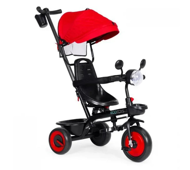 Tricicleta 3 in 1 pentru copii, scaun rotativ 360°, roti din spuma EVA, Ecotoys WQL-066-51 - Rosu - Bebeboo - Totul pentru copii. Jucării, Hăinuțe, Perne, Mobilier, Textile