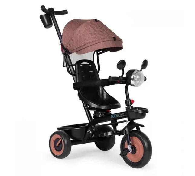 Tricicleta 3 in 1 pentru copii, scaun rotativ 360°, roti din spuma EVA, Ecotoys WQL-066-51 - Bej - Bebeboo - Totul pentru copii. Jucării, Hăinuțe, Perne, Mobilier, Textile