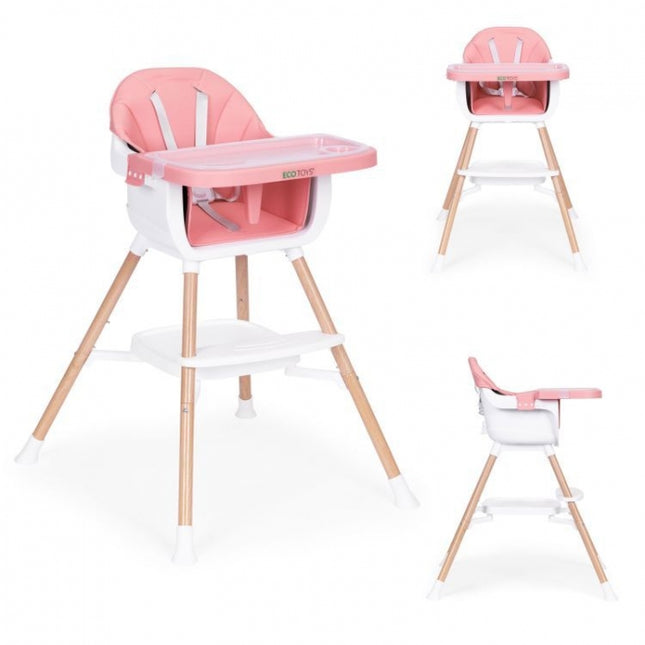 Scaun de masa 2 in 1 Ecotoys HC508 - Roz