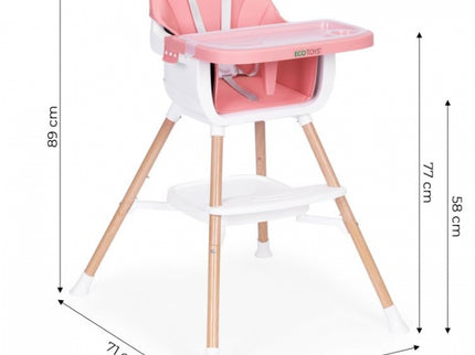 Scaun de masa 2 in 1 Ecotoys HC508 - Roz