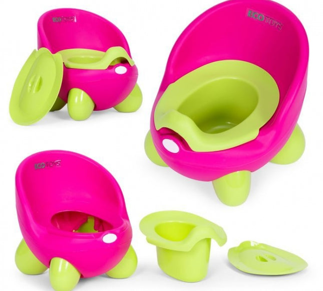 Olita pentru copii, insertie detasabila, picioare antiderapante Ecotoys PP112 - Roz-Verde