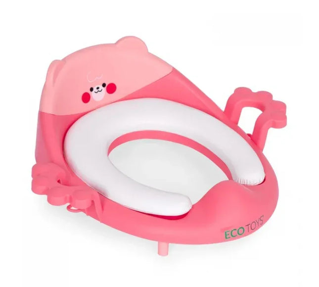 Reductor toaleta cu manere pentru copii Ecotoys PP104 - Roz - Bebeboo - Totul pentru copii. Jucării, Hăinuțe, Perne, Mobilier, Textile