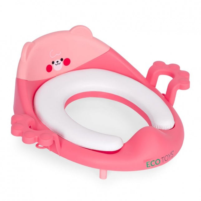 Reductor toaleta cu manere pentru copii Ecotoys PP104 - Roz