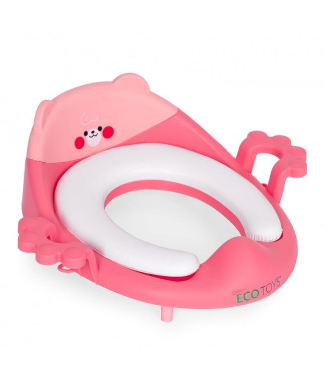 Reductor toaleta cu manere pentru copii Ecotoys PP104 - Roz